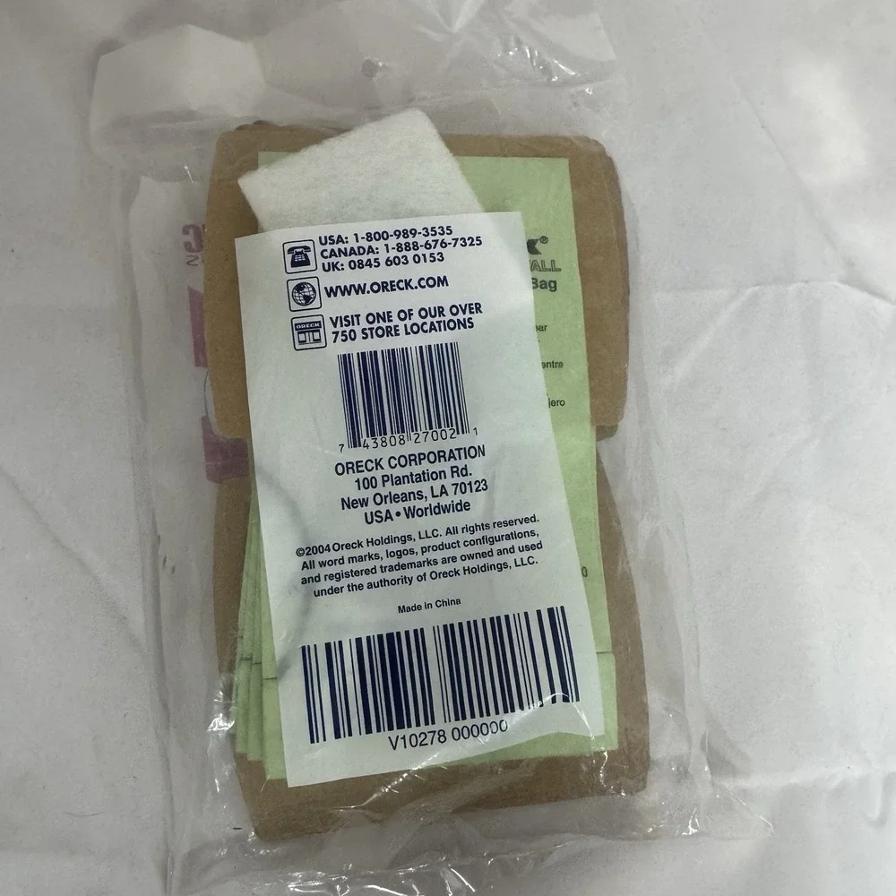 Oreck CELOC HYPO-ALLERGENIC FILTER SYSTEM 12 BAGS PKBB12DW New + 1 Motor Filter